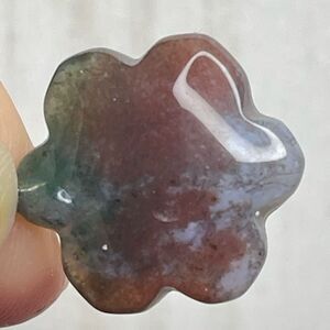 Red Moss Agate Ocean Jasper flower pendant natural stone crystal reiki silver pl